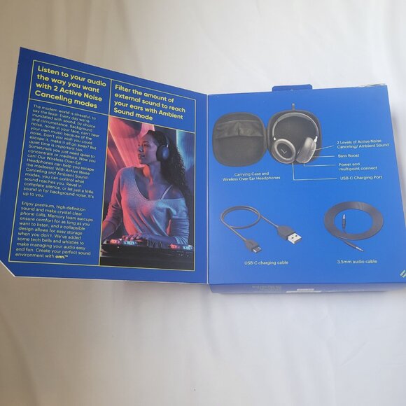 Groove onn Wireless Over Ear Noise Cancelling headphones New in Box - Picture 3 of 5